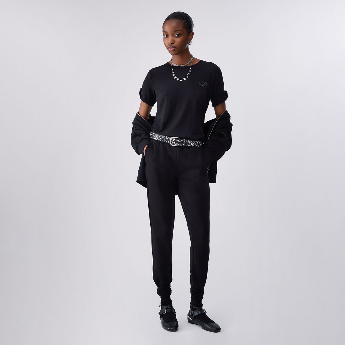 T-shirt avec logo noir, LIU JO