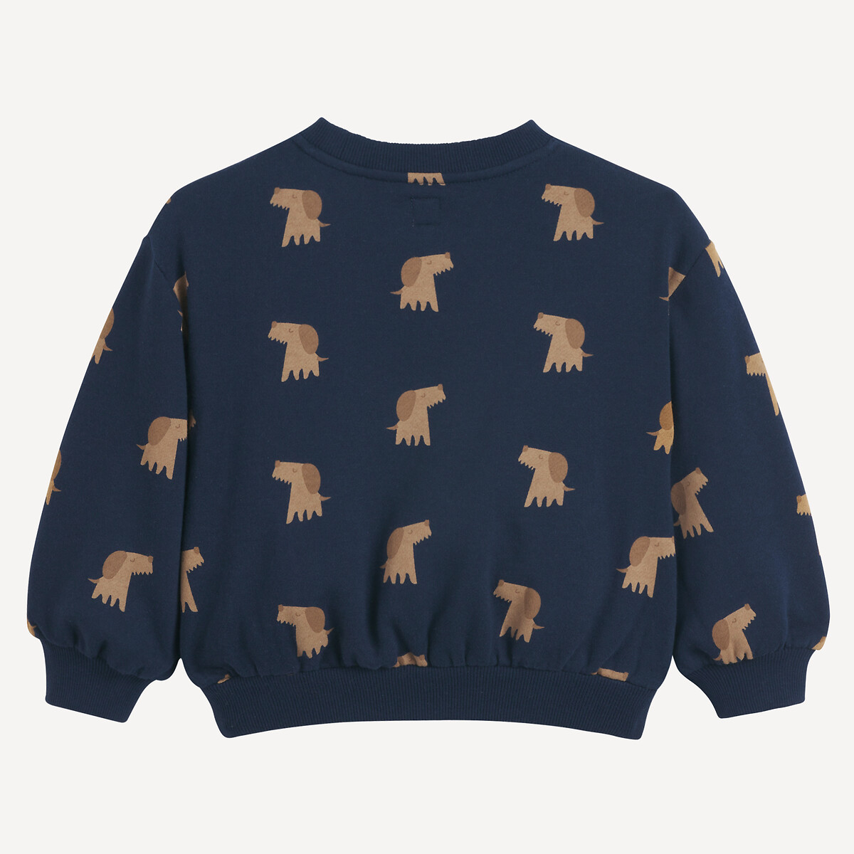 Dog Print Sweatshirt with Crew Neck navy blue, LA REDOUTE COLLECTIONS