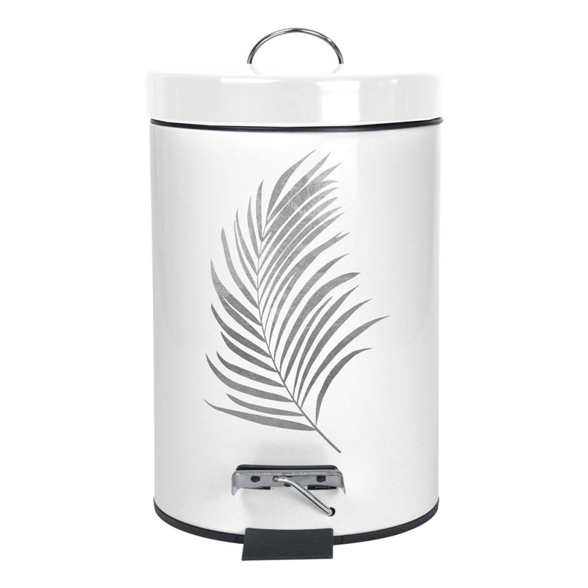 Poubelle à Pédale 3l Métal Orbella Blanc Argent blanc, DECORATIE