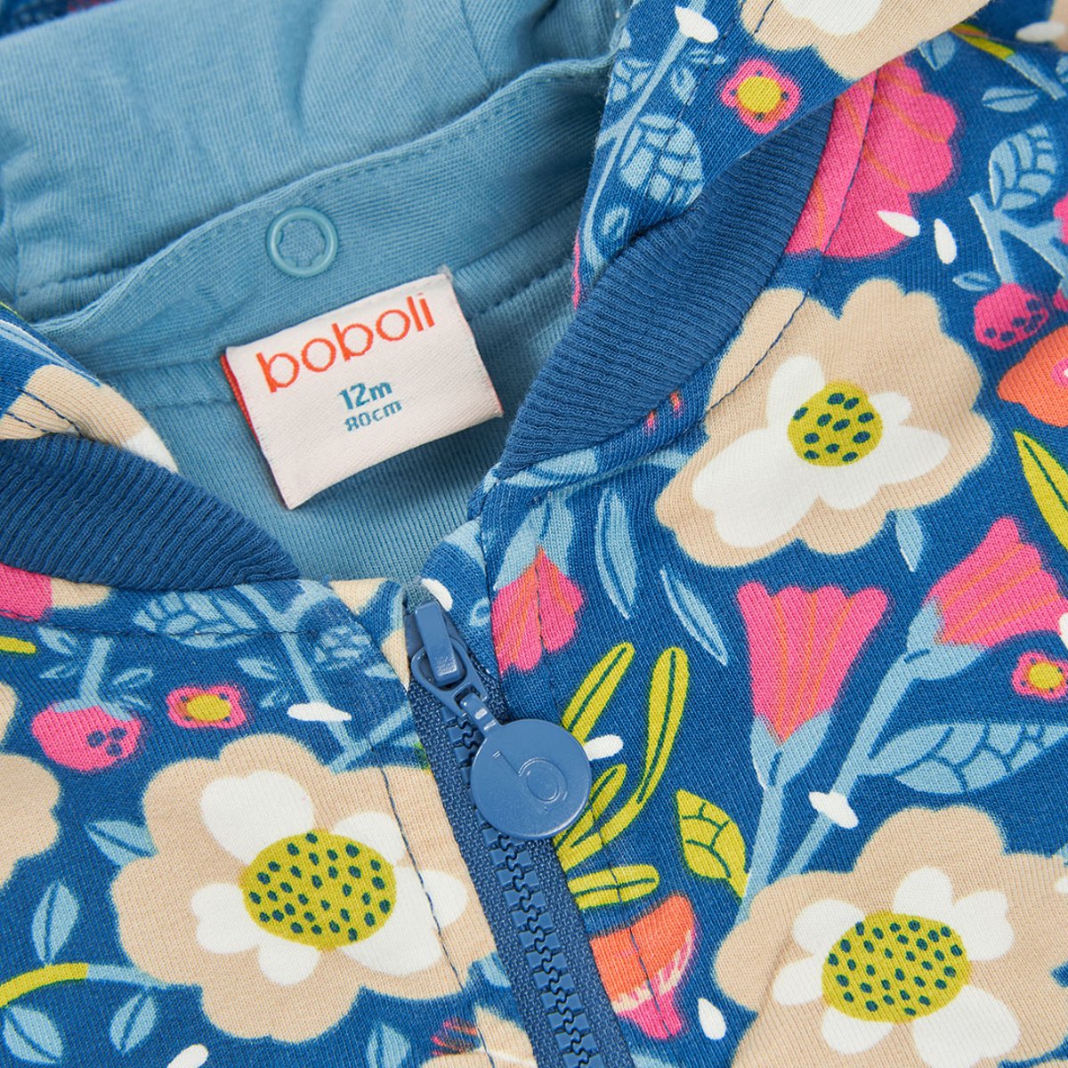 Veste fille en molleton imprimé fleurs multicolore, BOBOLI