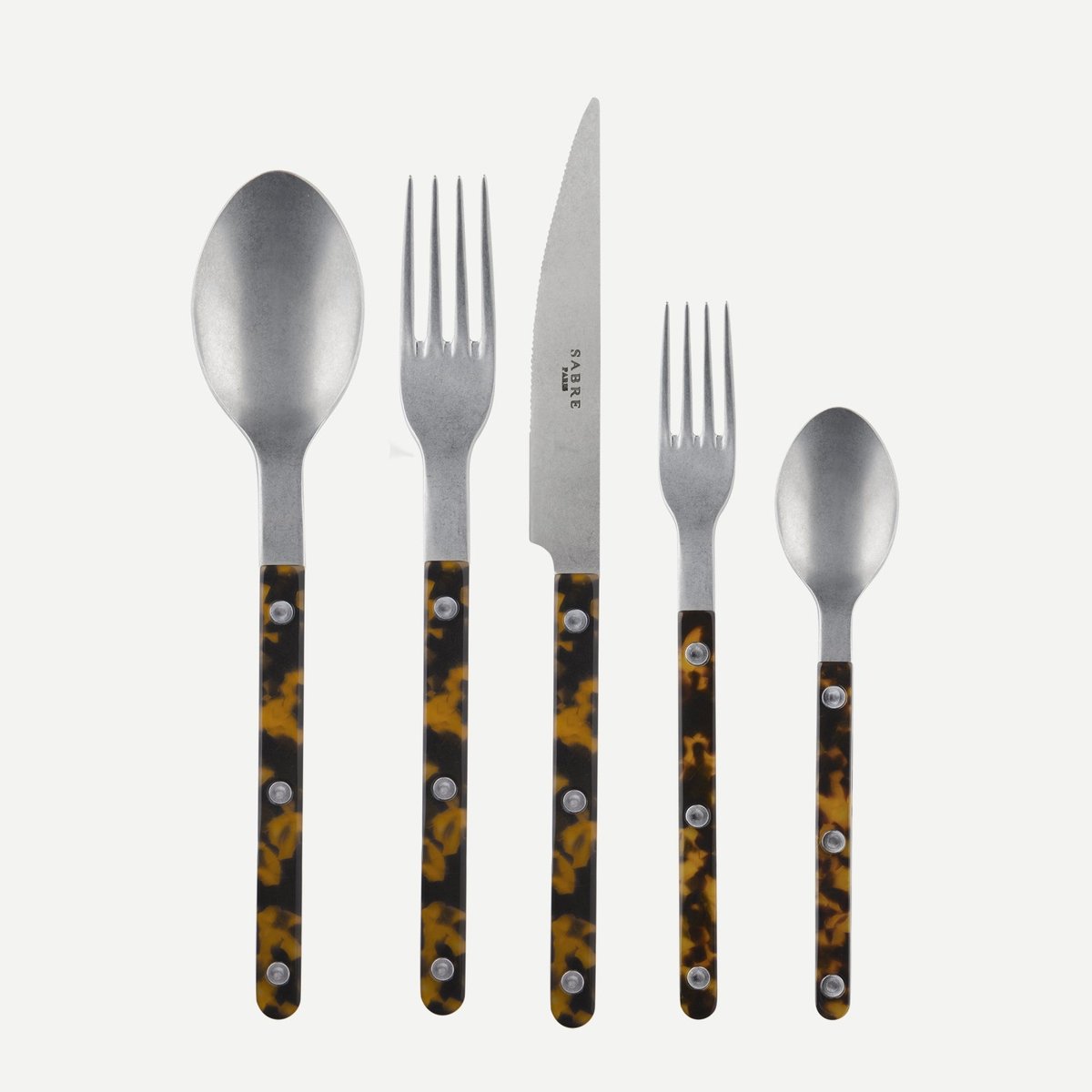 Set de 5 couverts de table, Bistrot Vintage effet écaille, SABRE