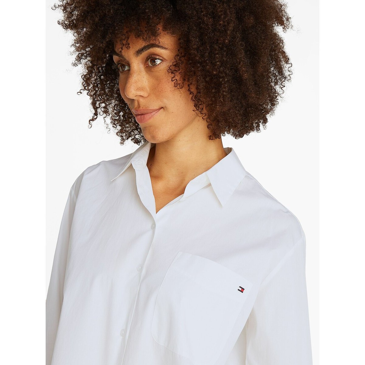 Chemise rayée en popeline blanc, TOMMY HILFIGER