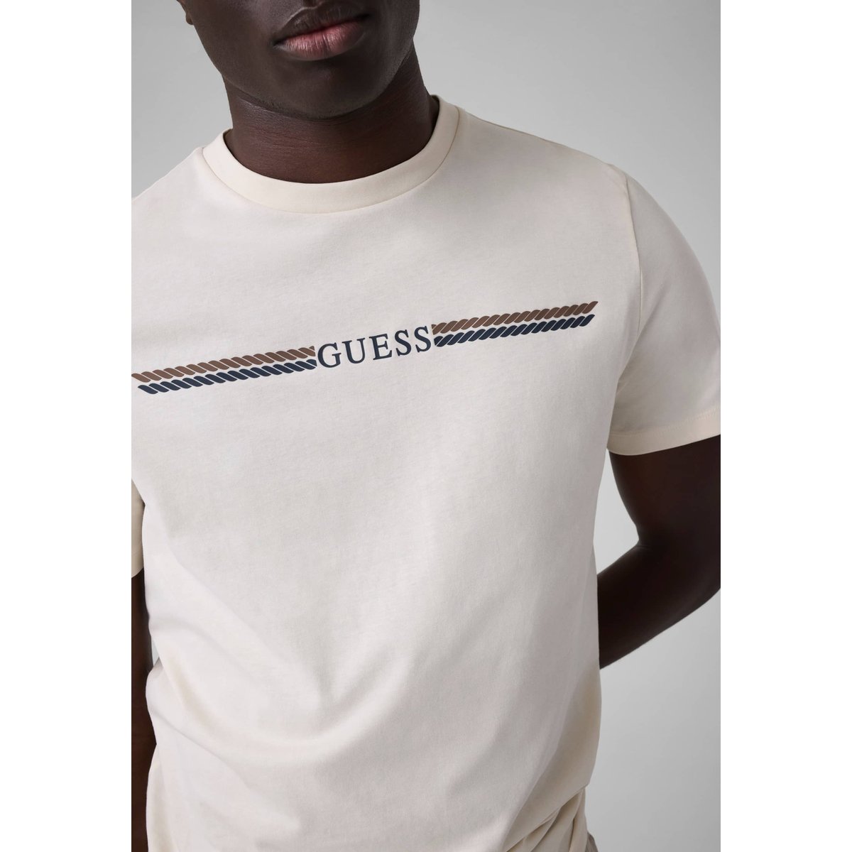 T-Shirt À Logo Imprimé crème, GUESS