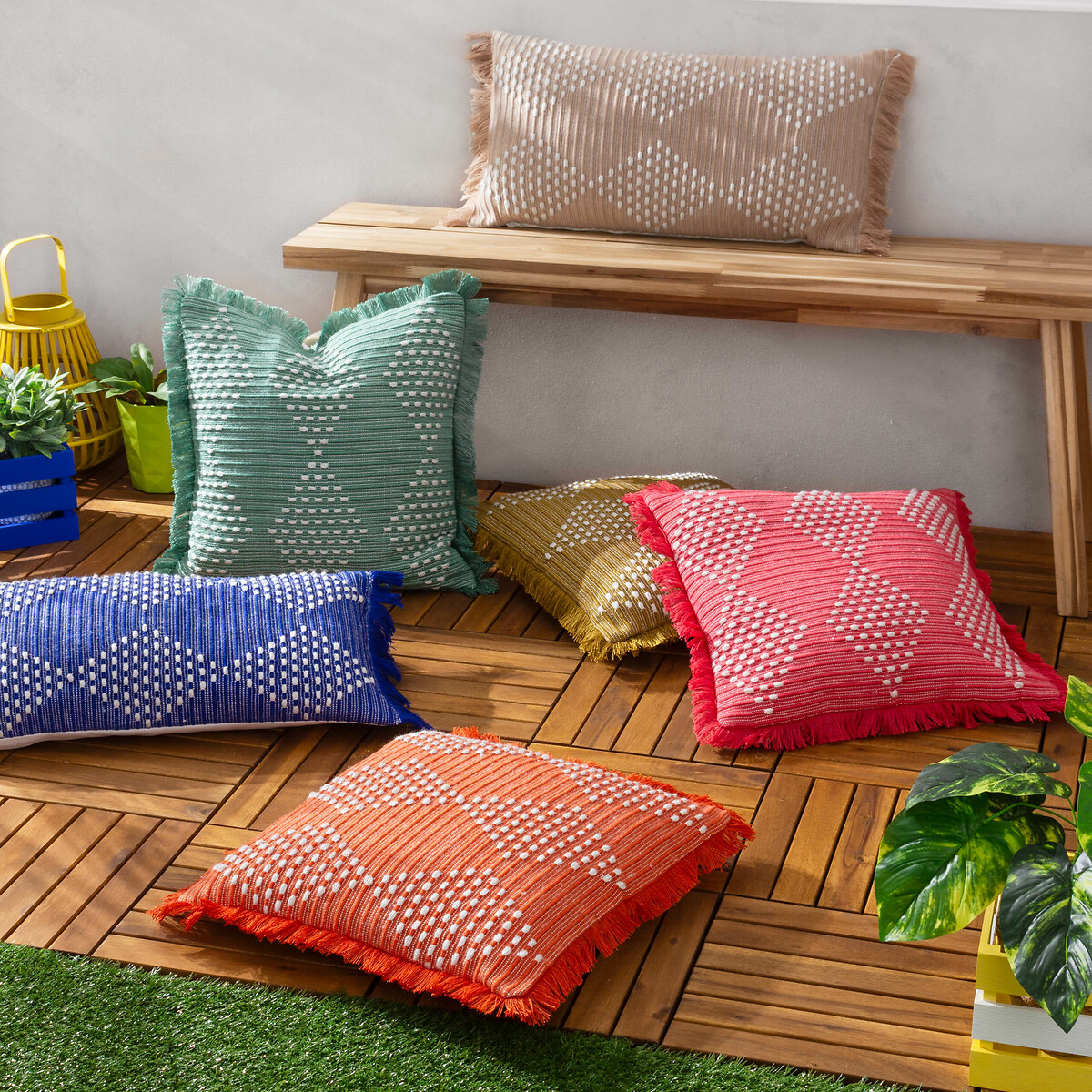 Kadie Outdoor/Indoor Woven Cushion gold-coloured, FURN.