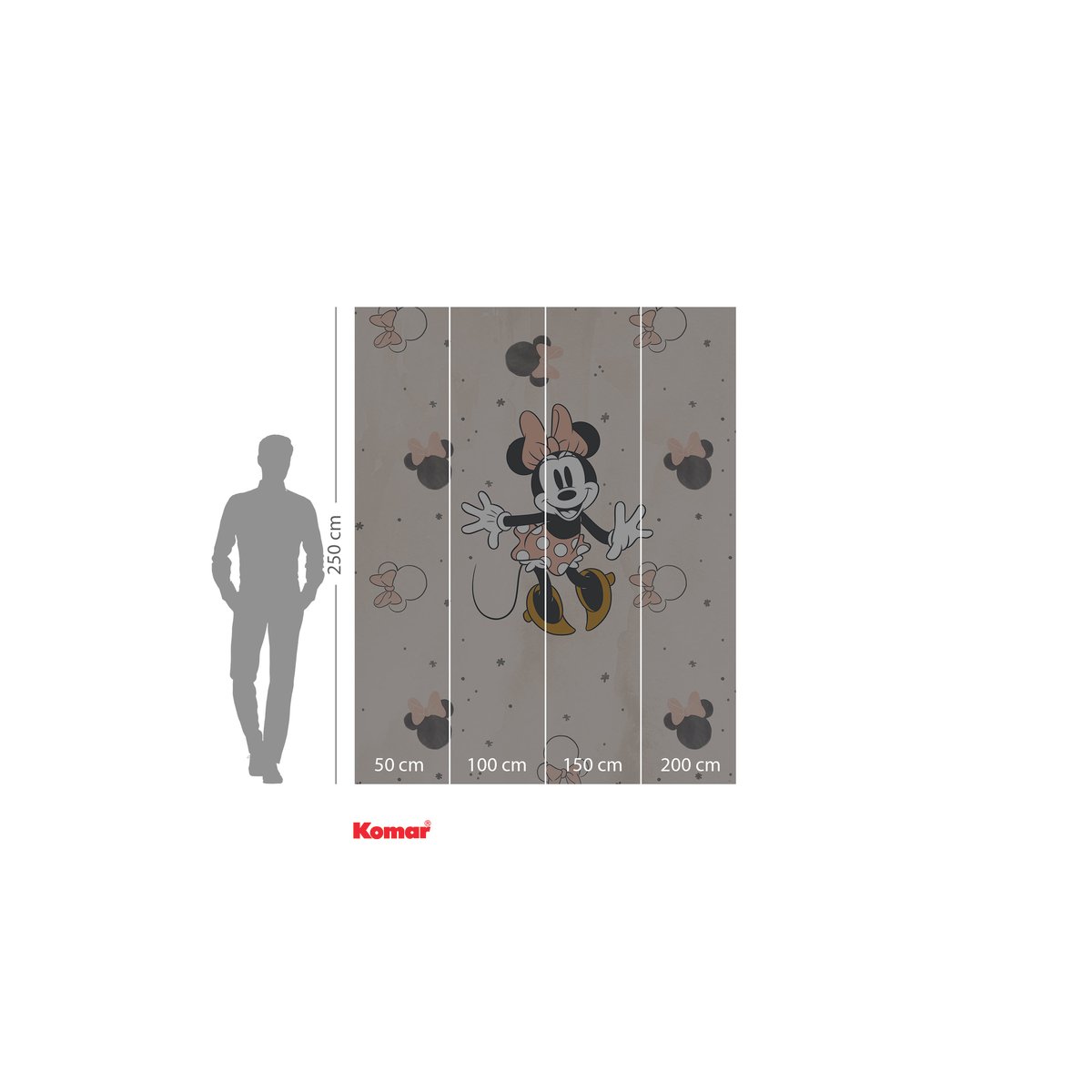 Papier peint Komar - Minnie Party Mouse - 200 x 250 cm rose, HEXOA
