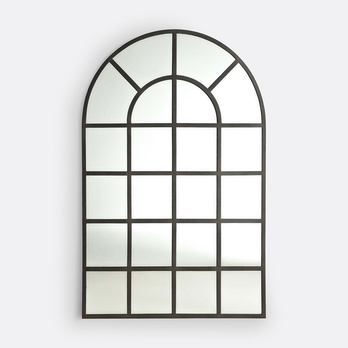 Espejo de metal industrial ventana 110x170 cm, Lenaig metal cepillado, LA REDOUTE INTERIEURS