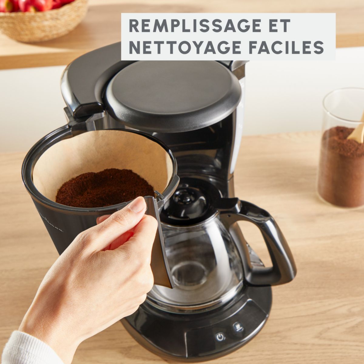 Cafetière filtre FG5S08E0 Subito Noir couleur unique, MOULINEX