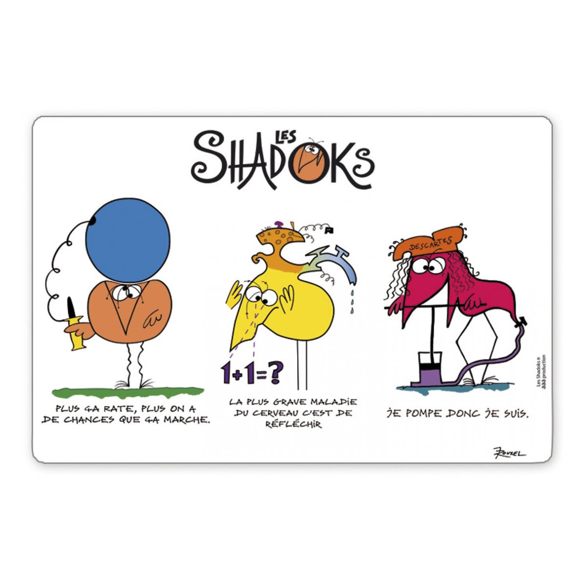 Set de table Shadoks 3 devises assortis, WINKLER