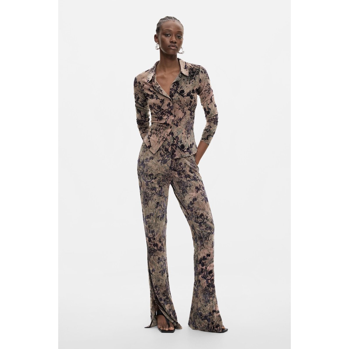 Pantalon long floqué gray, DESIGUAL
