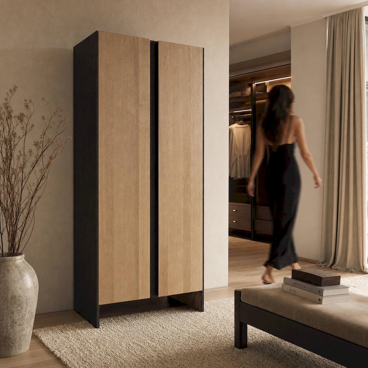 Armoire en manguier collection killeany bois de manguier brun et noir, RECOLLECTION