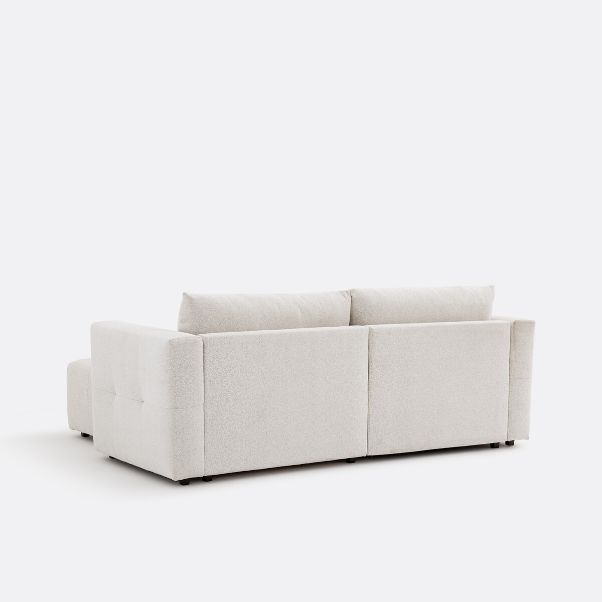 Umkehrbares Ecksofa, umwandelbar, 3-Sitzer, aus melierter Chenille, MASI ecru, LA REDOUTE INTERIEURS