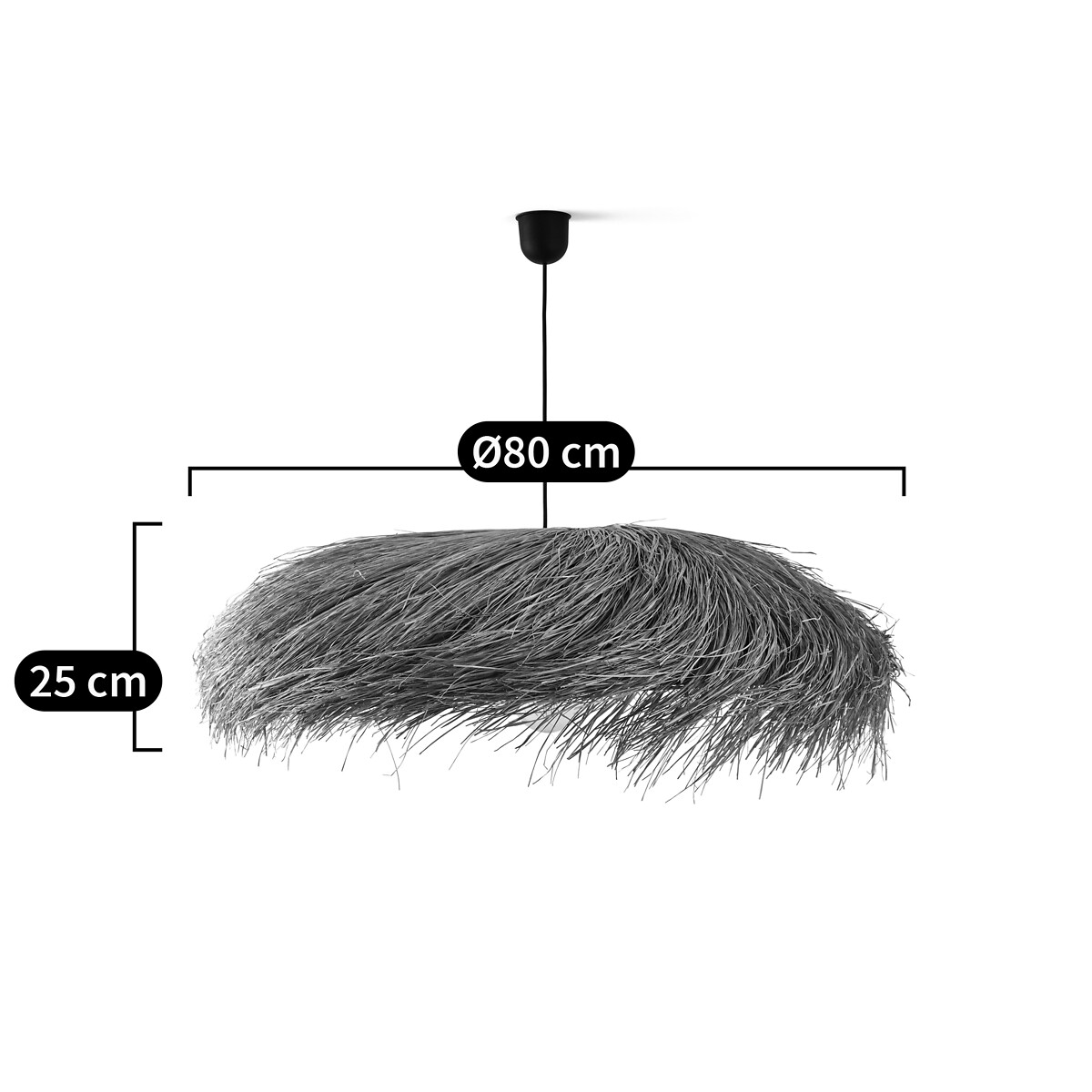 Samaï 80cm Diameter Panama Fibre Ceiling Light natural, LA REDOUTE INTERIEURS