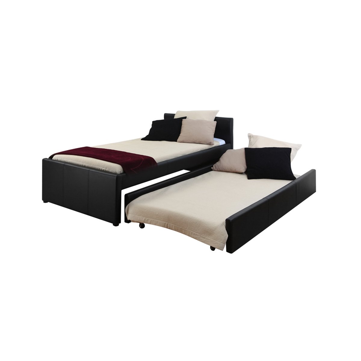 Lit gigogne 90x190 cm MACCO gris, MILIBOO