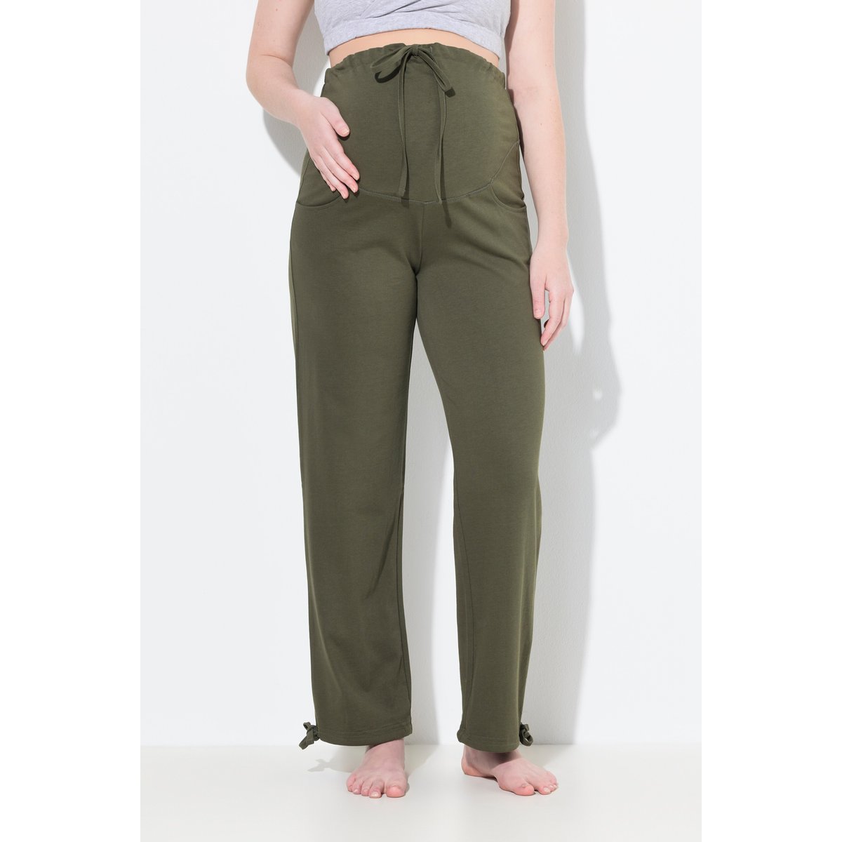Pantalon de grossesse en molleton gris olive, ULLA POPKEN