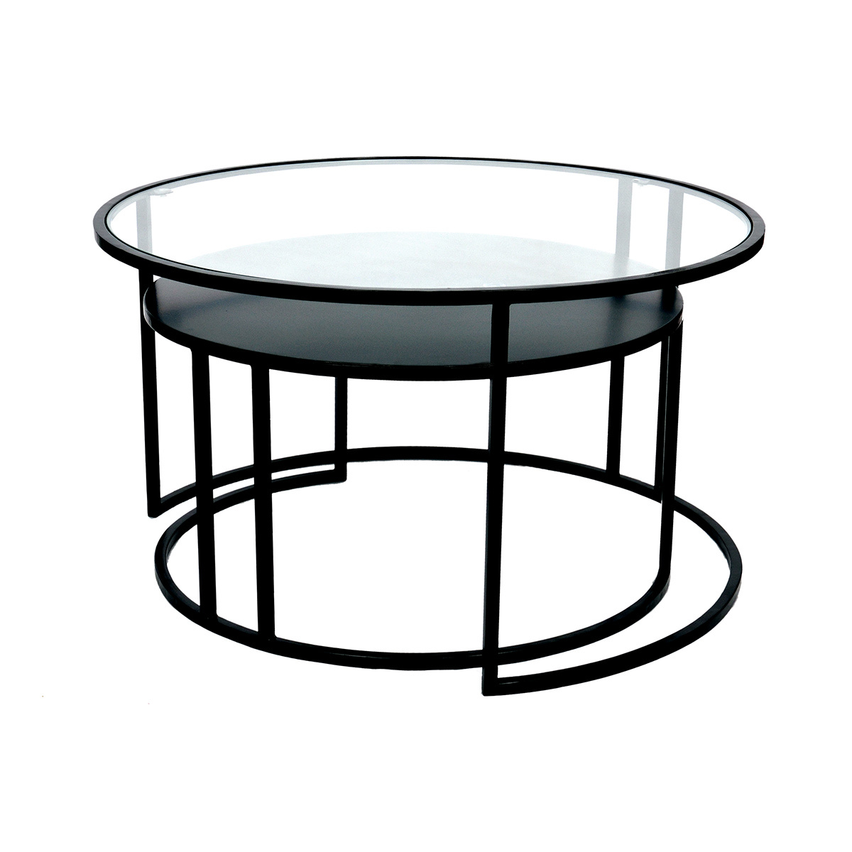 Tables basses gigognes rondes design TAHL (lot de 2) noir, MILIBOO