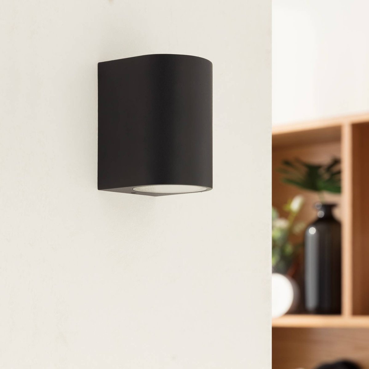 Applique extérieure en aluminium moderne noir, PRIOS