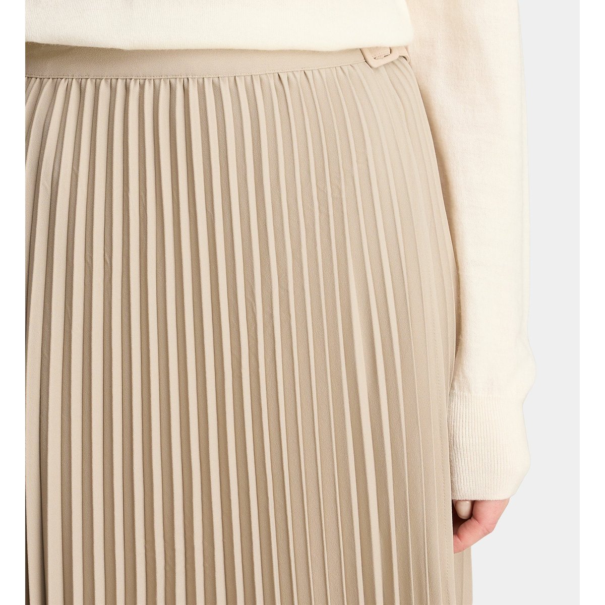 Jupe portefeuille rare plissée asymétrique beige clair, GALERIES LAFAYETTE