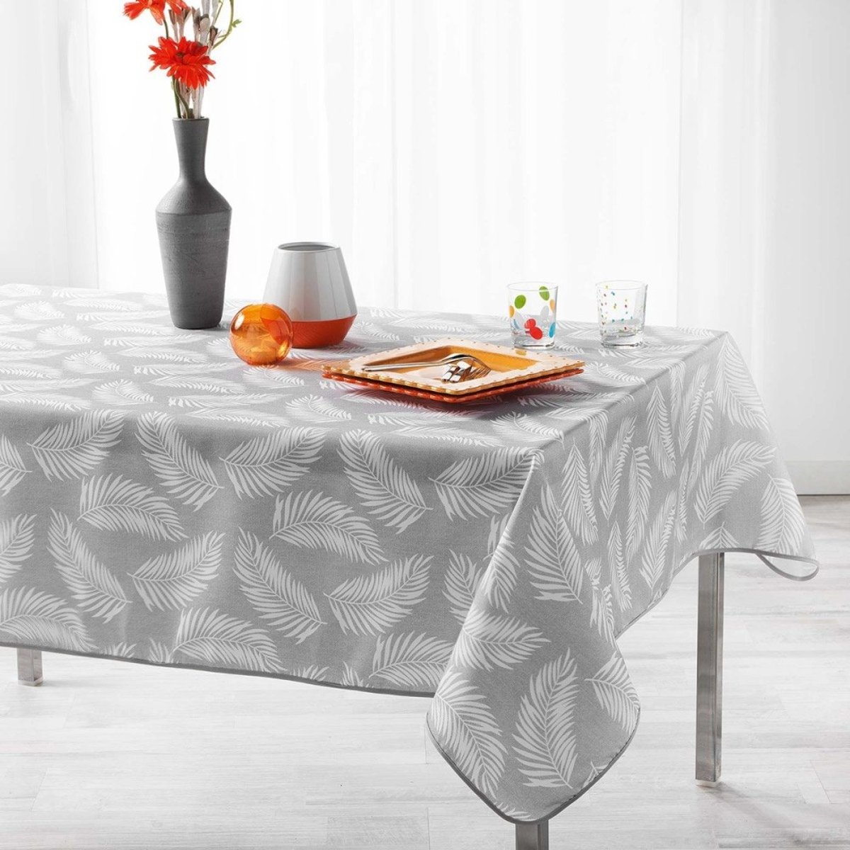 Nappe Rectangulaire 150x240 Lifette Gris gris, DECORATIE