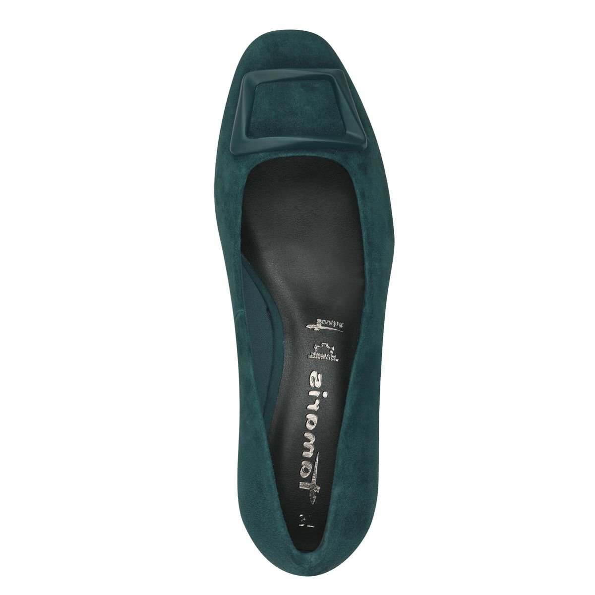 Escarpin en cuir daim vert, TAMARIS