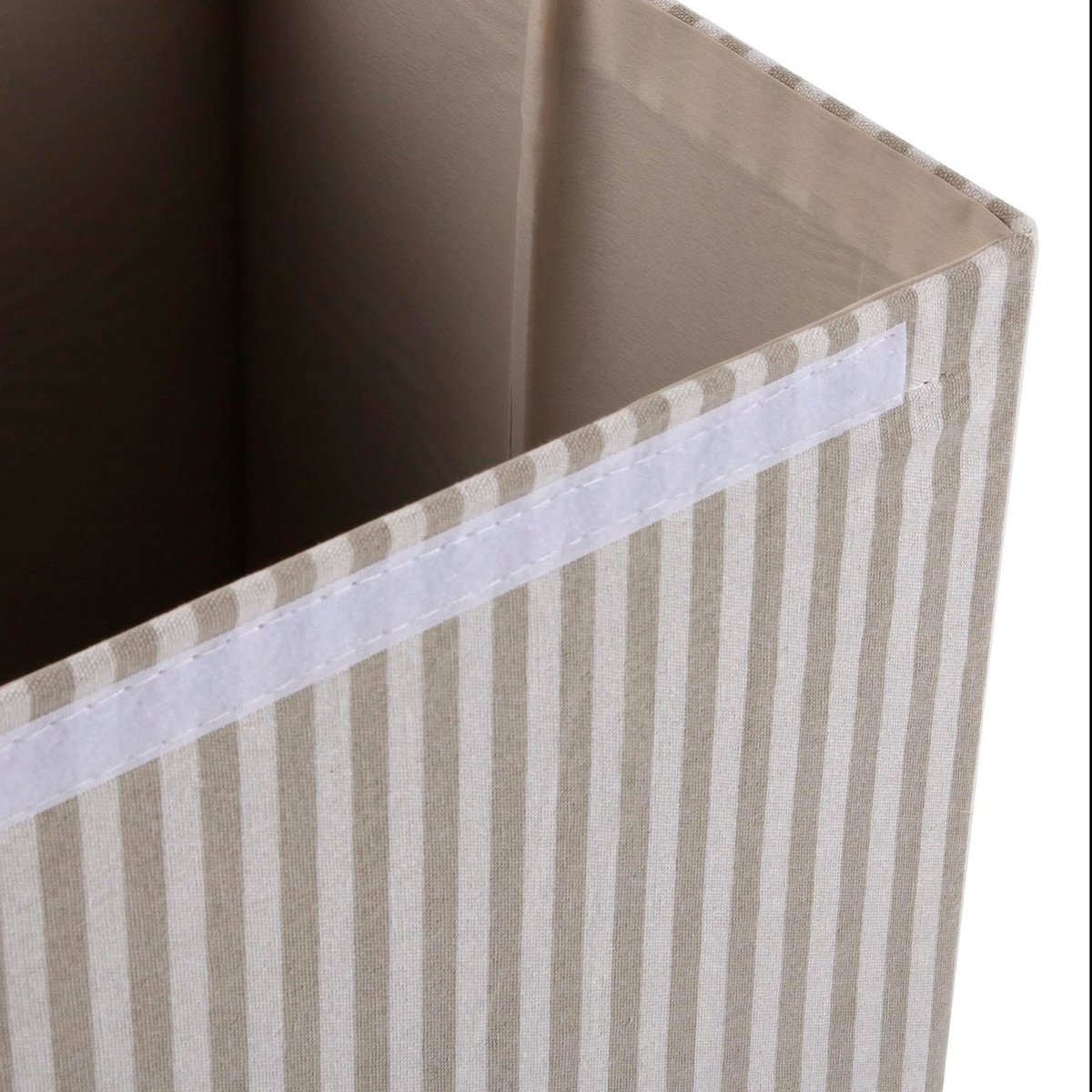 Panier à linge rayé gris 40x30x50cm gris, VERSA