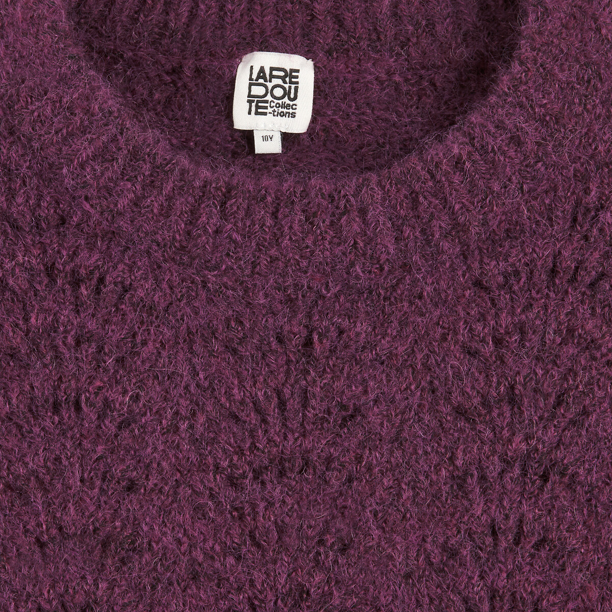 Chunky Knit Detailed Jumper with Crew Neck burgundy, LA REDOUTE COLLECTIONS
