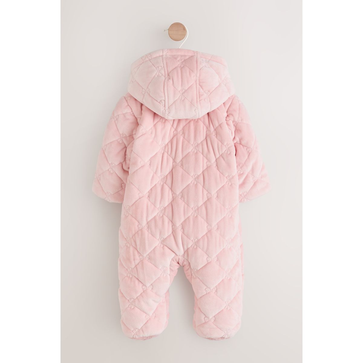 Combinaison bébé matelassée velours rose, NEXT