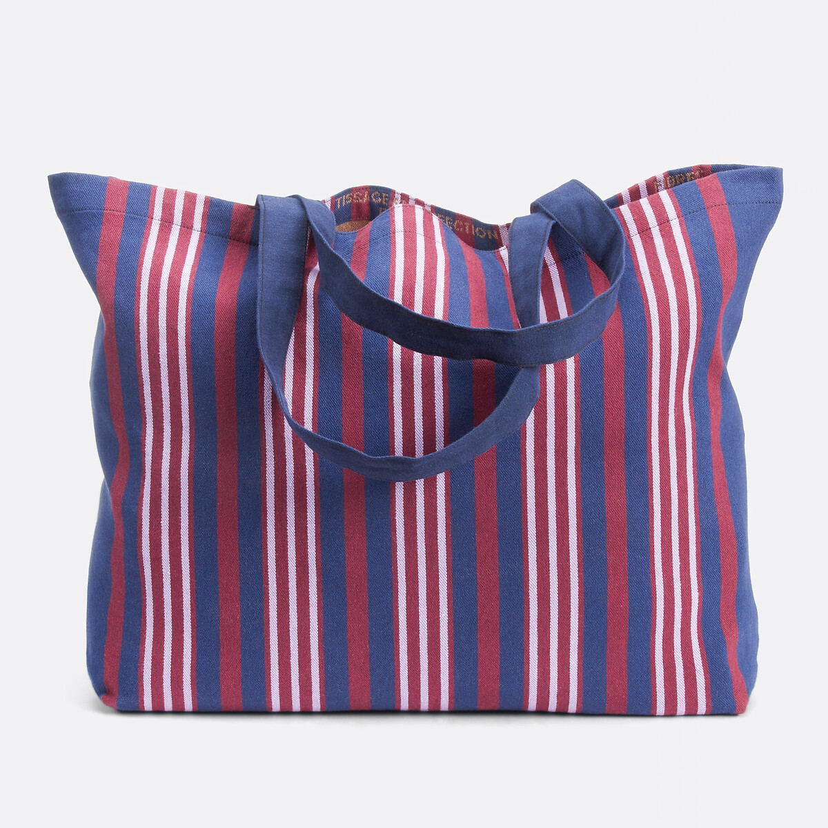 Striped Tote Bag burgundy/navy blue, LA REDOUTE COLLECTIONS