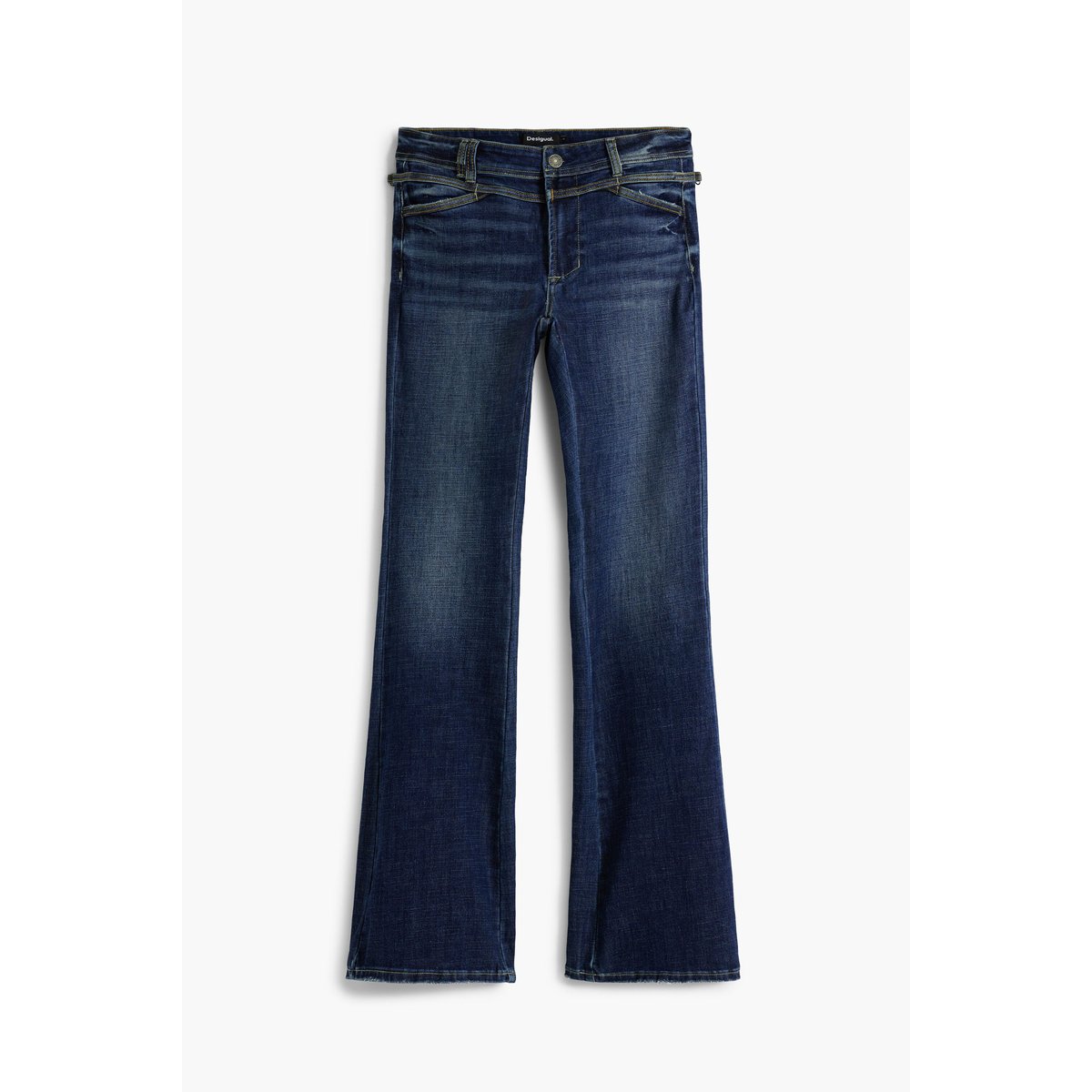 Jean évasé délavé bleu, DESIGUAL