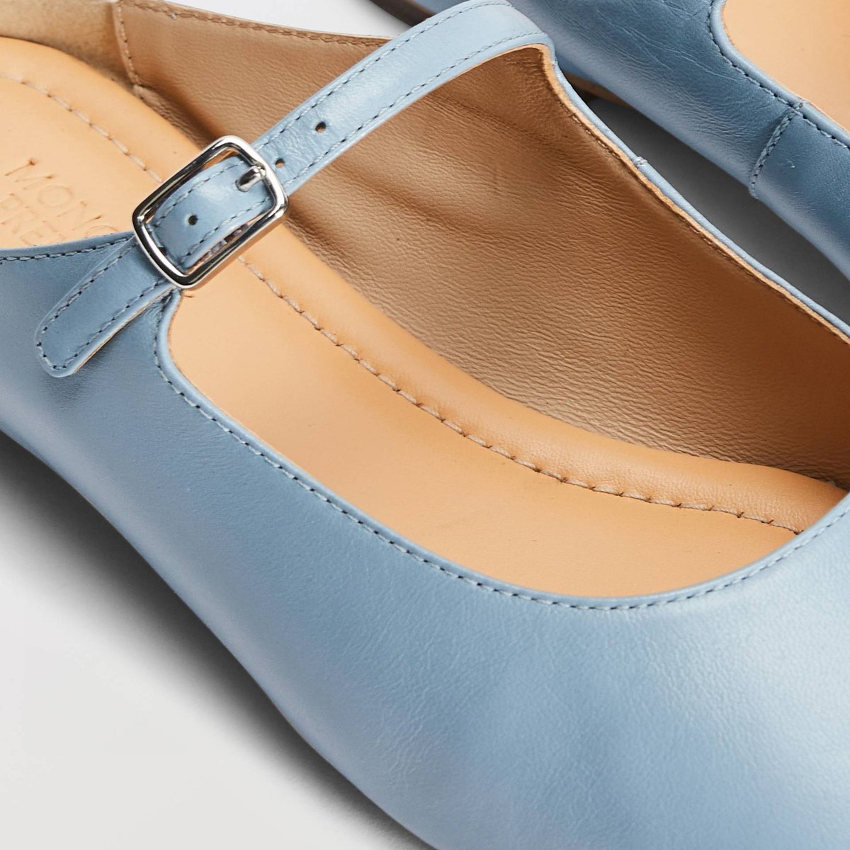 Mules à bride en cuir flots, MONOPRIX