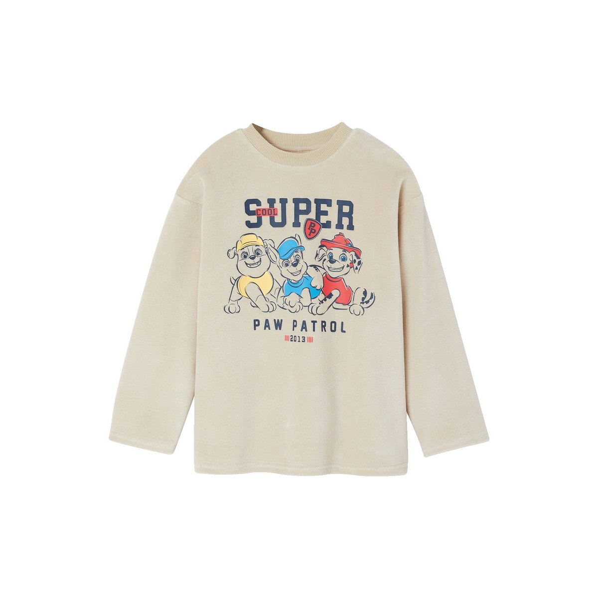 Pyjama en velours Pat'Patrouille beige, VERTBAUDET
