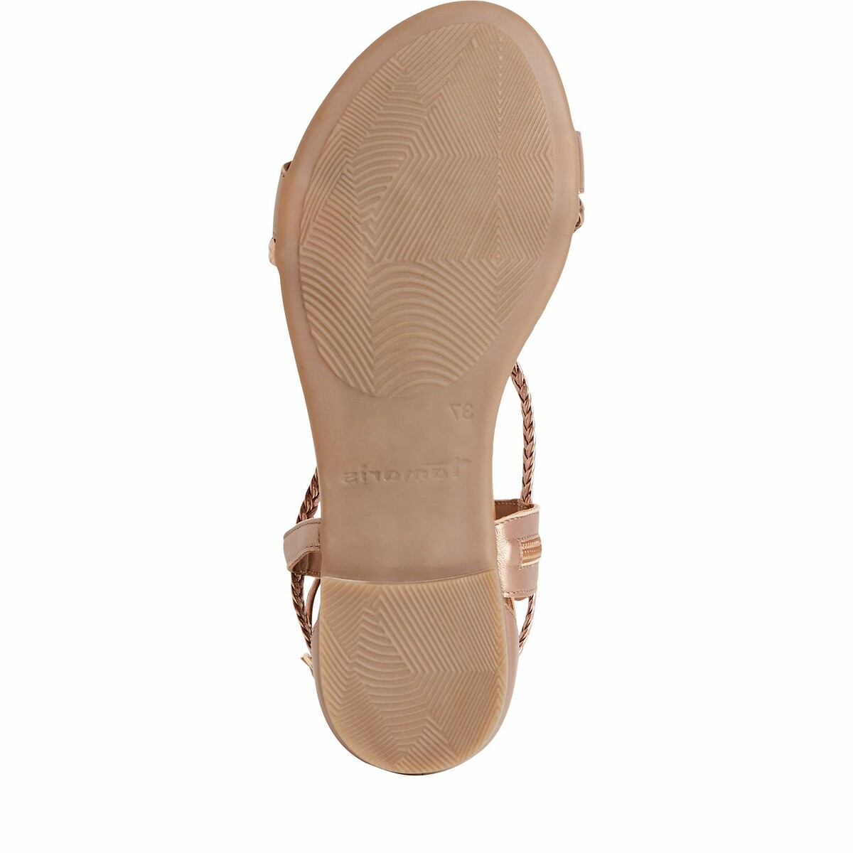 Leather Flat Heel Sandals copper-coloured, TAMARIS