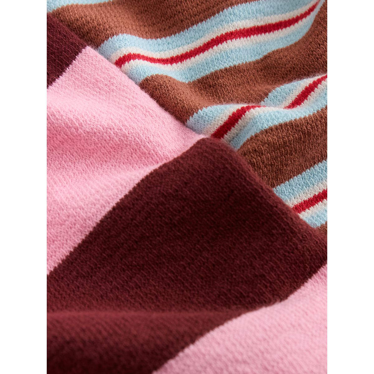 Haut texturé à manches longues, lot de 2 rayure rose/marron, NEXT