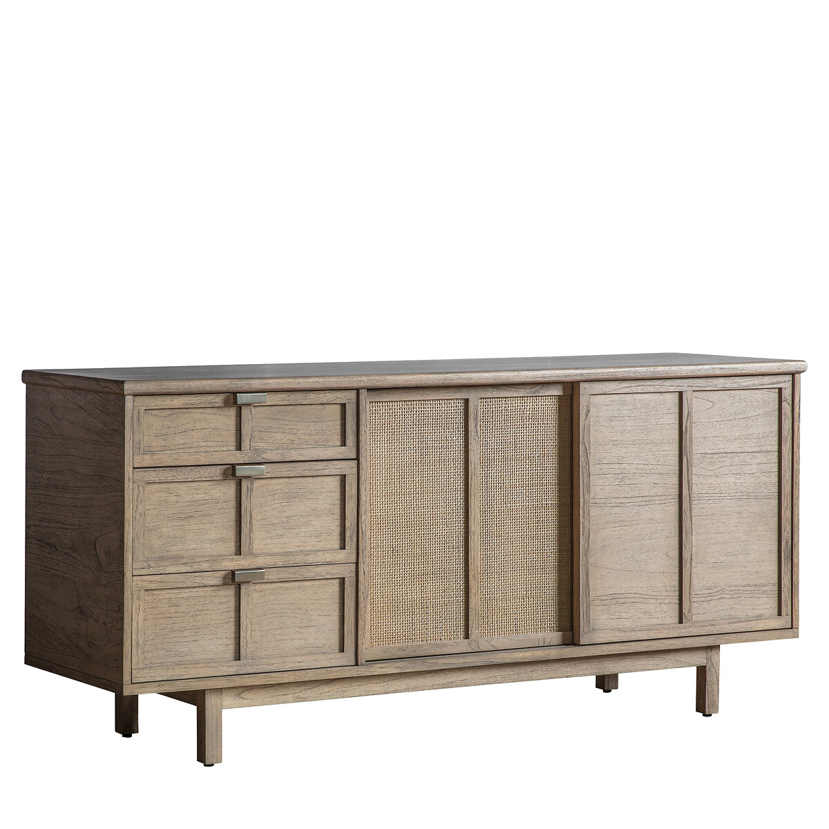 Bharhut Japandi Panelled Rattan Large 2 Door Sideboard wood, ÉDITÉ