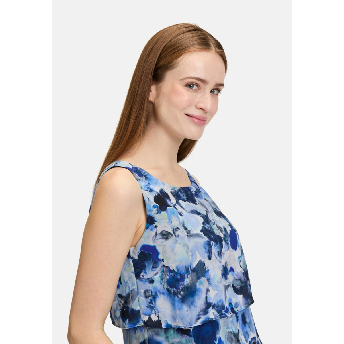 Robe de cocktail à volant bleu foncé/bleu, VERA MONT