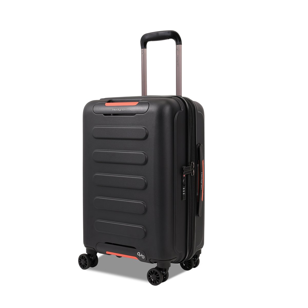 Valise cabine rigide 4 roues sécurisée black, HEDGREN