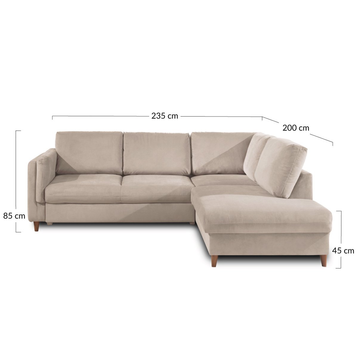 Canapé d'Angle Convertible 5 places - BROOKE bleu canard, BEST MOBILIER
