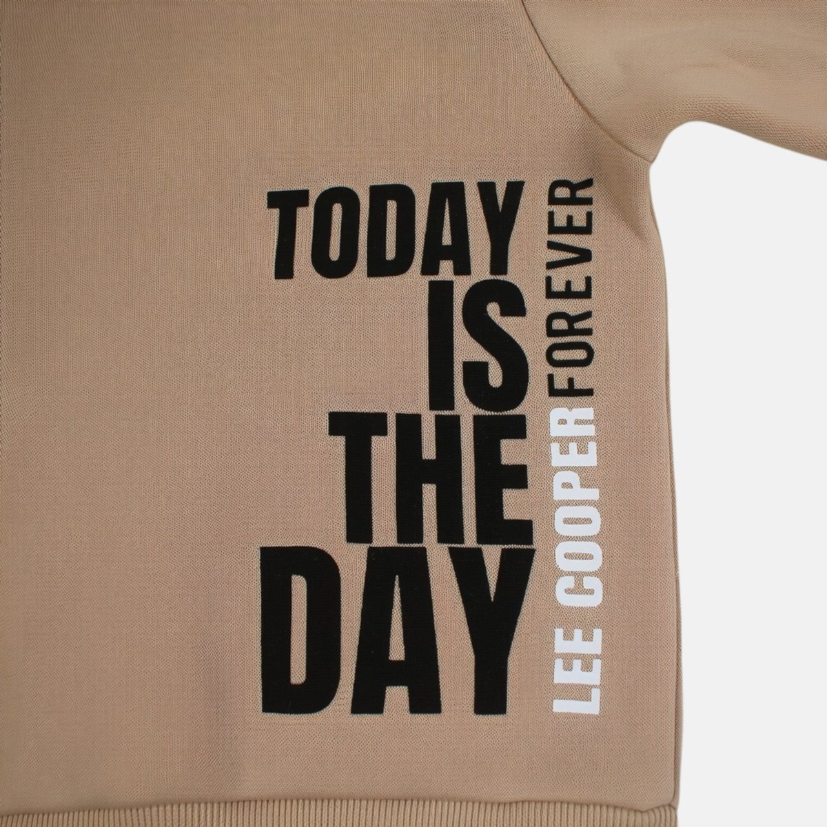 Ensemble sweat à capuche et pantalon de jogging cargo, poche kangourou FAMILY beige, LEE COOPER