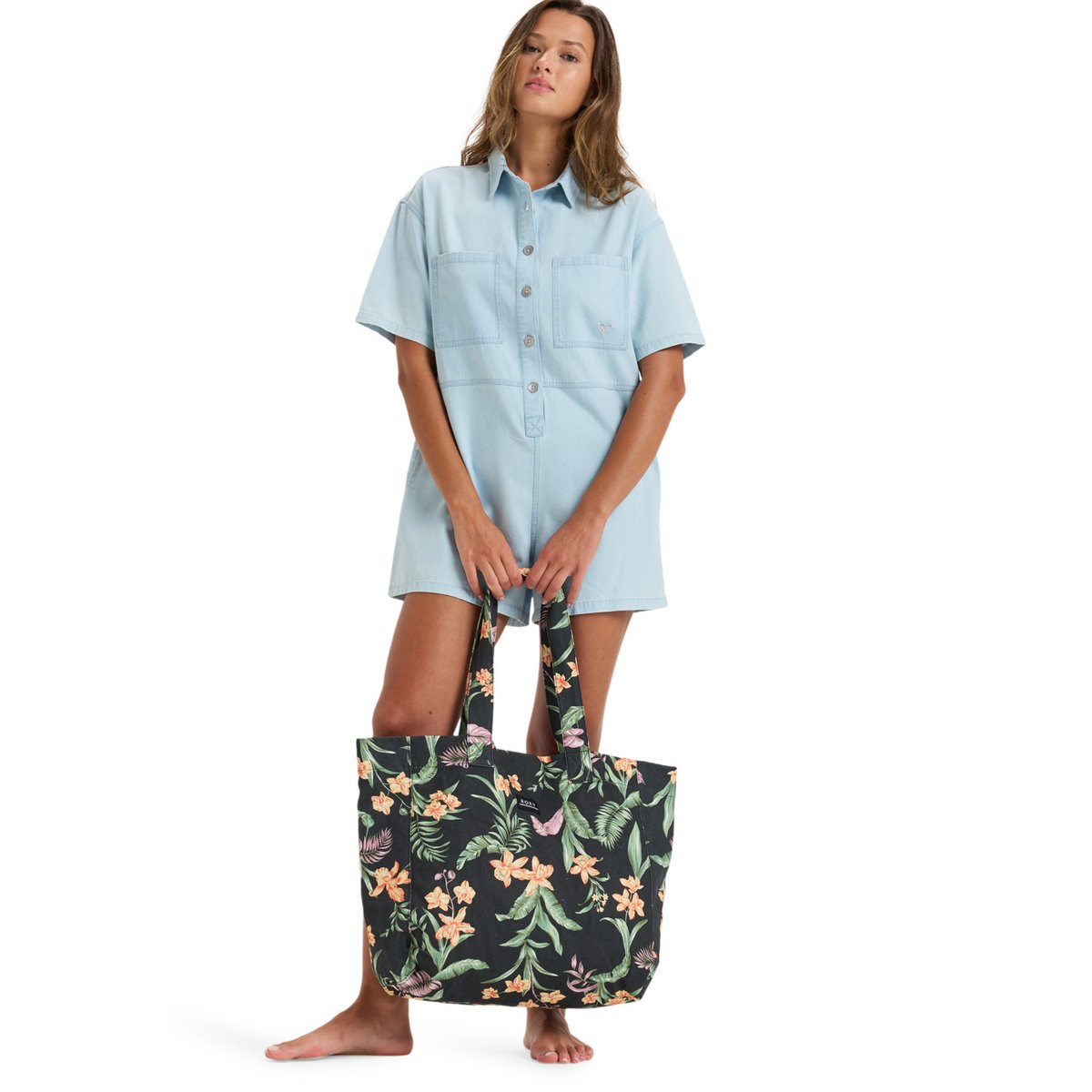 Grand sac tote ANTI BAD VIBES. noir anthracite island escape, ROXY