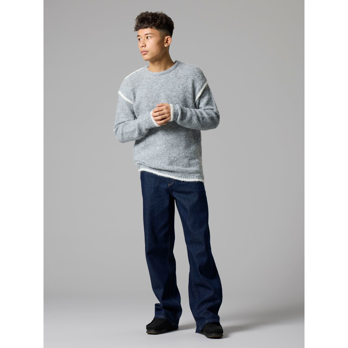 Pull En Maille gris - grey melange1, NAME IT