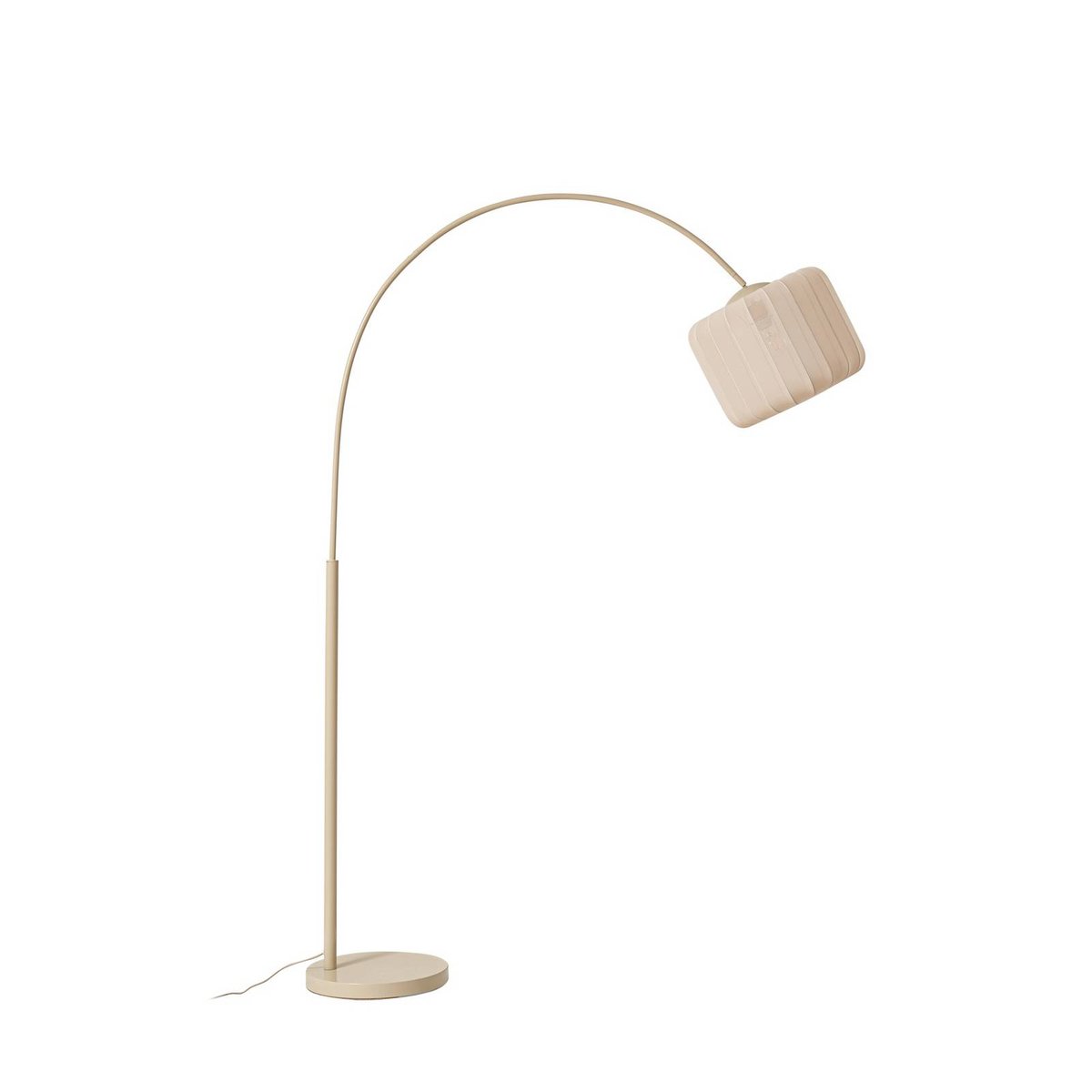 Lampadaire en textile moderne, Helin beige, LINDBY