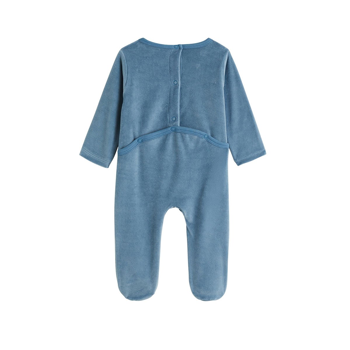 Pyjama bébé en velours Edouard bleu, PETIT BEGUIN