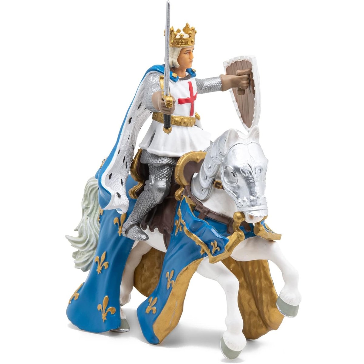 Figurine Saint Louis et son cheval bleu, PAPO