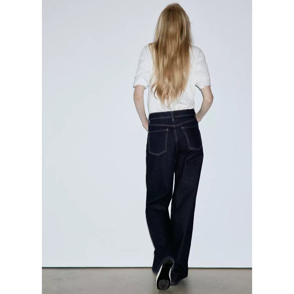 Jean Danila large taille haute bleu, MANGO