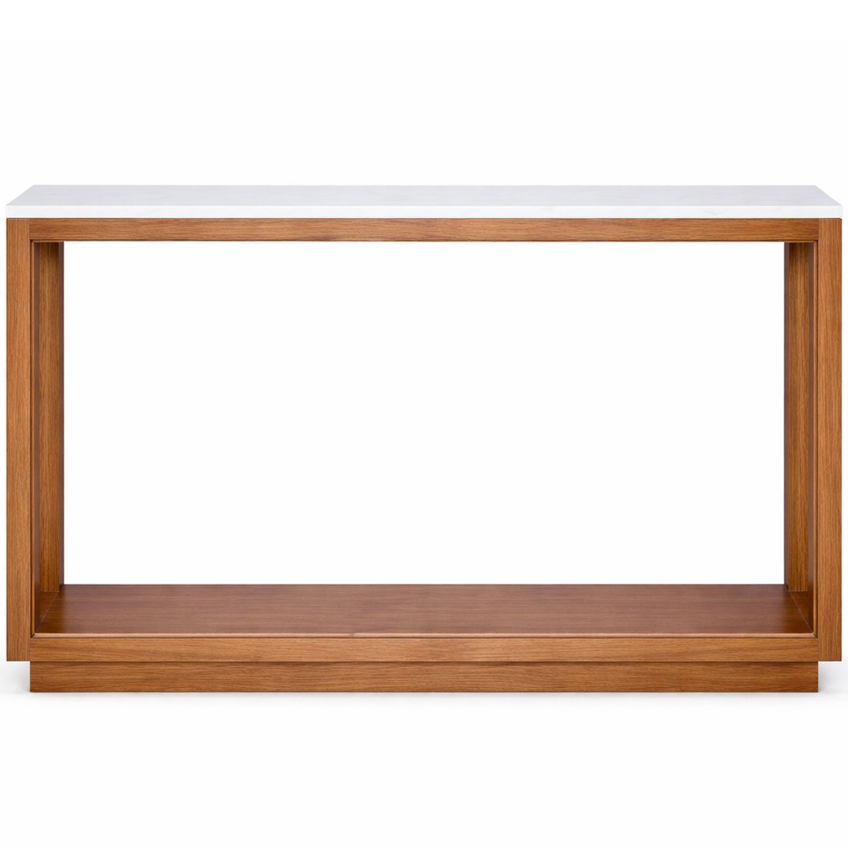 Console bois de mangue et plateau marbre blanc 96.5x35.5x76cm bois, WADIGA