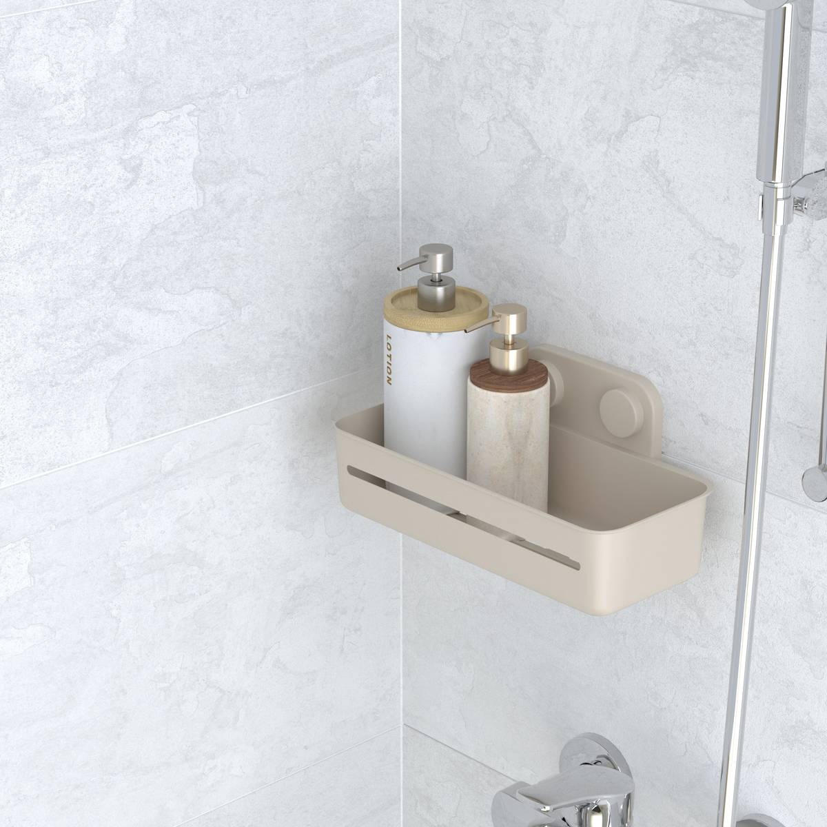 Étagère de douche rectangulaire EASYBATH beige, 5FIVE SIMPLY SMART
