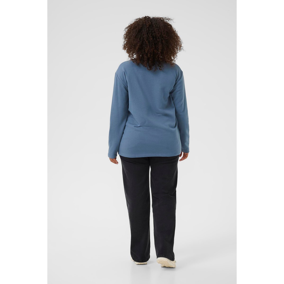 Sweatshirt bleu bering sea/club embd., KAFFE CURVE