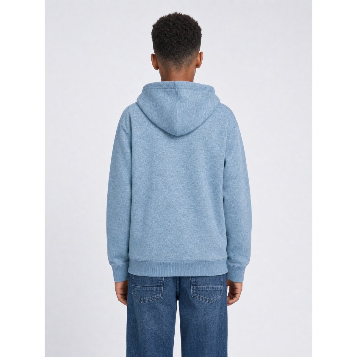 Sweat à capuche chiné demi-zip ironpark bleu storm blue, PETROL INDUSTRIES