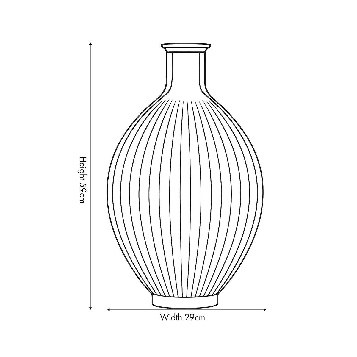 59cm Tall Dimpled Recycled Glass Vase pecan, ÉDITÉ