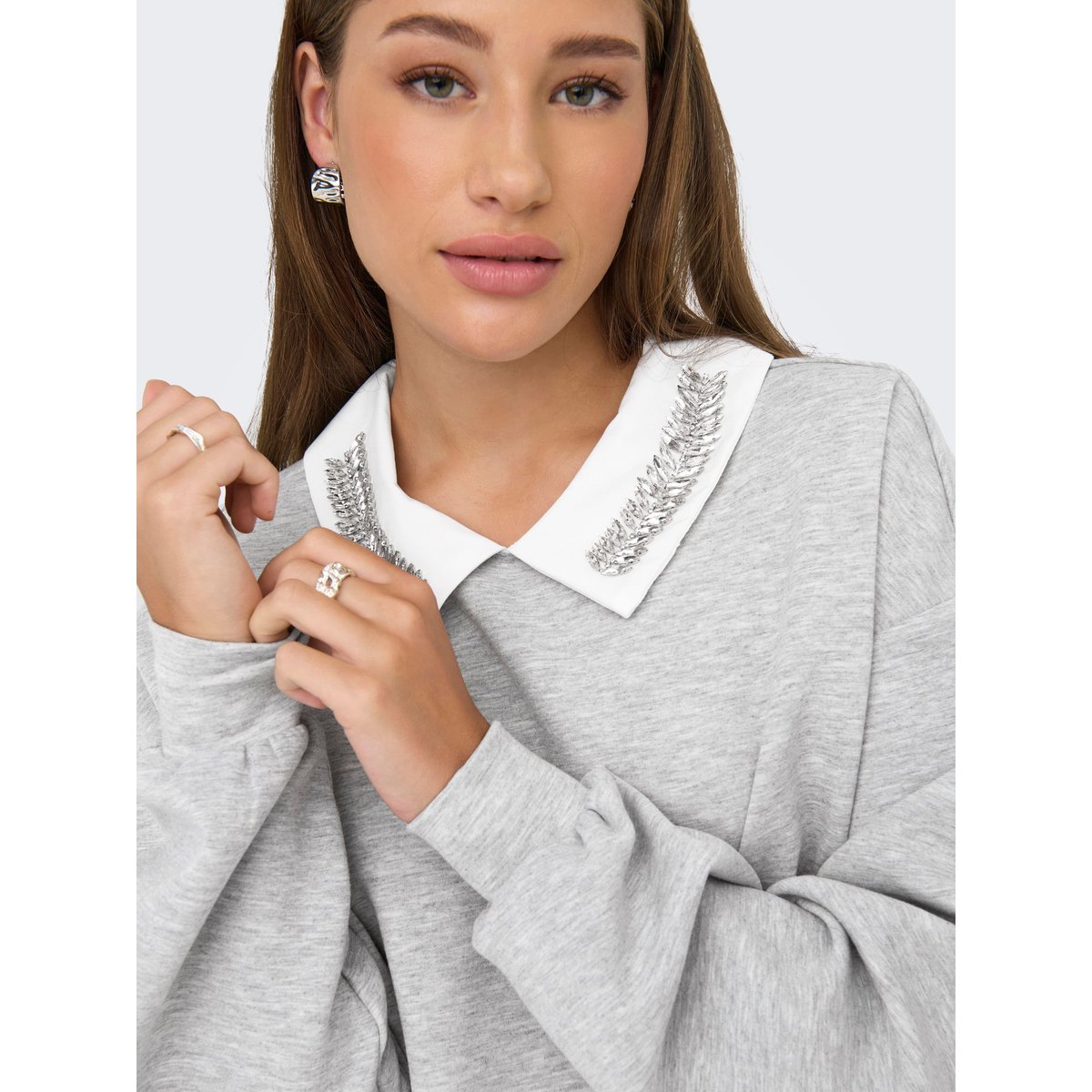 Sweat-Shirt ONLWILLOW Sweat-shirts grise - light grey melange, ONLY