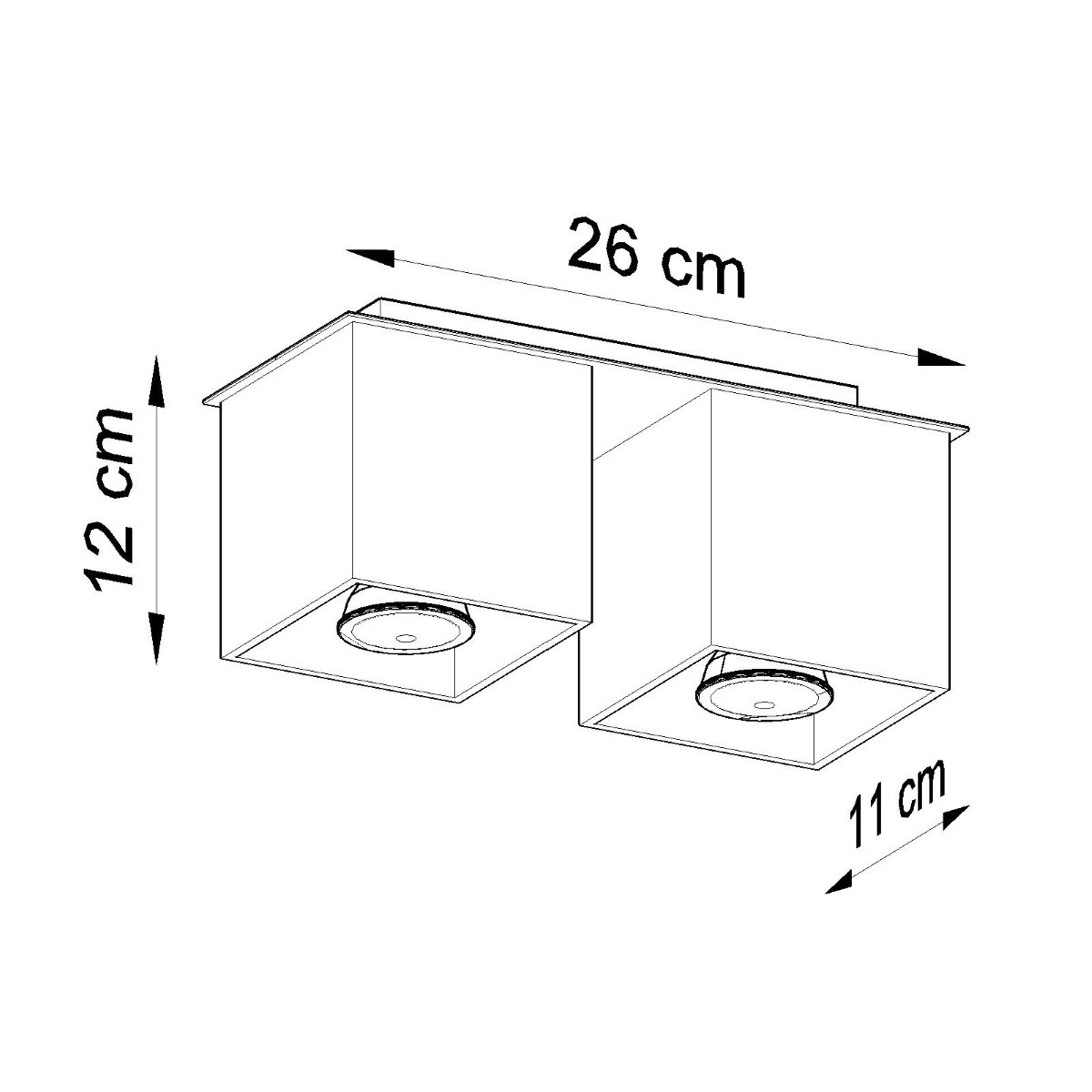 Plafonnier Aluminium Gris GU10 2 Quad 2 gris, EDEN